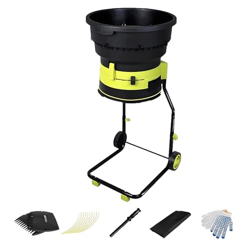 Laubhäcksler 2500W mit Rädern elektrischer Holzhacker tragbarer Gartenlaubzerkleinerer komposthäcksler für effiziente Kompostierung und Laubmanagement,50M von DPLWJPP