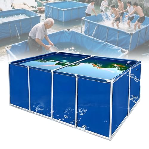 Pvc Segeltuch Teiche mit Ablassventil Großer Faltbarer Notwasserspeicherpool Temporärer Vorratstank für Salzwasserfische,Plane,Wasserspeicherpool,1.5 * 1 * 0.8m von DPLWJPP