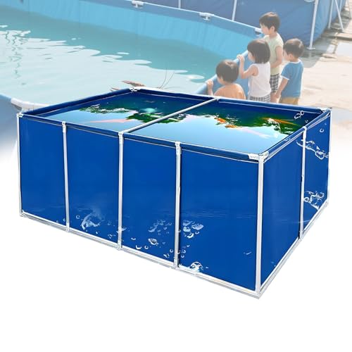 Segeltuch Rahmen Fischteich Großer Außenlagertank Segeltuch Fischteich Faltbarer Fischteich Aus Pvc Canvas for Außenbereich Ablassventil für Wasserspeicherung,1.5 * 1 * 0.7m von DPLWJPP