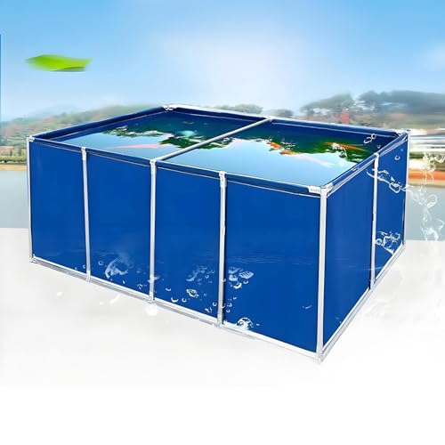 Segeltuch Rahmen Fischteich Pvc Canvas Fischteich und Tragbarer Wasserspeicher Teichfolie aus Segeltuch Für Fischteiche Faltbarer Swimmingpool mit Abfluss,1.5 * 1 * 0.6m von DPLWJPP