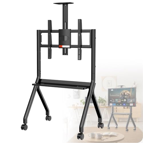 Tragbarer Faltbare Metallhalterung Mobiler Tv Ständer mit 4 Feststellbaren Rädern Smart Board Ständer Smart Whiteboard Boden Tv Ständer für Mobilität in Klassenzimmern,Black-FD580 Tragbarer Faltbare Metallhalterung Mobiler Tv Ständer mit 4 Feststellbaren Rädern Smart Board Ständer Smart Whiteboard Boden Tv Ständer für Mobilität in Klassenzimmern,Black-FD580 von DPLWJPP