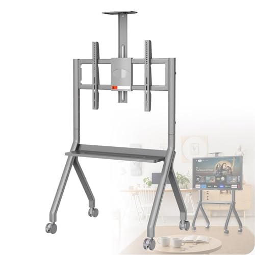 Tragbarer Faltbare Metallhalterung Mobiler Tv Ständer mit 4 Feststellbaren Rädern Smart Board Ständer Smart Whiteboard Boden Tv Ständer für Mobilität in Klassenzimmern,Grey-FD570 Tragbarer Faltbare Metallhalterung Mobiler Tv Ständer mit 4 Feststellbaren Rädern Smart Board Ständer Smart Whiteboard Boden Tv Ständer für Mobilität in Klassenzimmern,Grey-FD570 von DPLWJPP