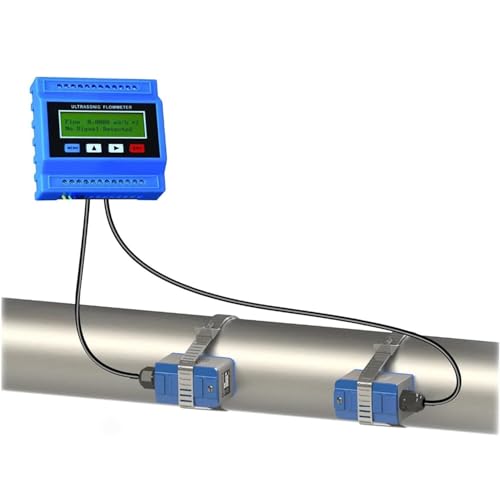 DPLXFPP Tuf-2000m Ultraschall-Wasserdurchflussmesser, Ip67-Flüssigkeitswasser-Durchflusskontrollmesser Mit Zähler-LCD-Display Und Klemmwandler-Host + Einführsonde,DN50-DN700mm von DPLXFPP
