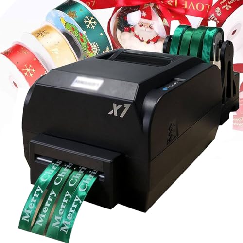 DPLXQPP Digitale Farbbanddruckmaschine Mit Farbbandhalter,DIY-Druck Von Weihnachtsdekorationsbändern,150 Mm/S,12–20 Mm,Druckauflösung:200 DPI,220V von DPLXQPP