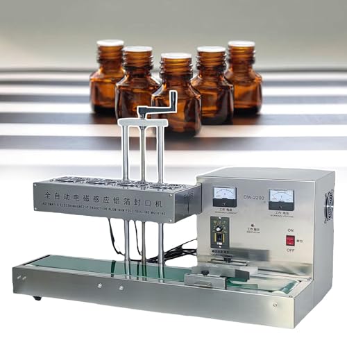 DPLXQPP Kommerzielle automatische Aluminiumfolien-Versiegelungsmaschine,2200W kontinuierliche Bandversiegelungsmaschine,geeignet zum Verschließen von Medizinflaschen,15-60mm-110V von DPLXQPP