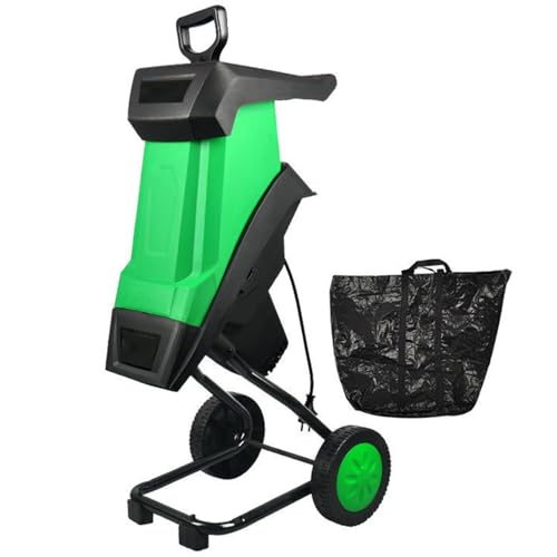 Elektrischer Häcksler Für Gartenabfälle 2400w,Profi Laubhäcksler & Astzerkleinerer,4500 U/Min,überlastschutz,Leise 110db,Leicht Transportierbar (10.7kg),Inkl. 50l Sammelbeutel,Chippers+20mWire von DPLXQPP