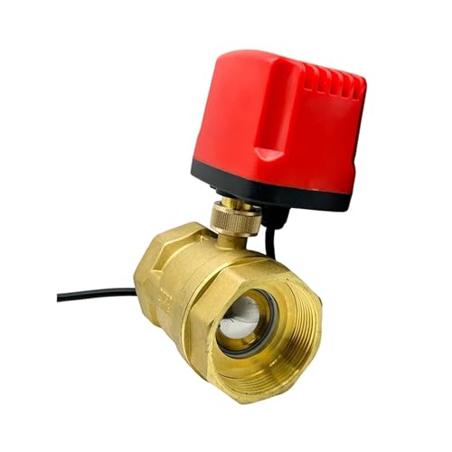 DPNABQOOQ 2 Wege 2" IP65 wasserdichter motorisierter Kugelhahn 220V 12V 24V Messing elektrischer Kugelhahn Metallmotor mit großem Drehmoment(12vdc,CR04) von DPNABQOOQ