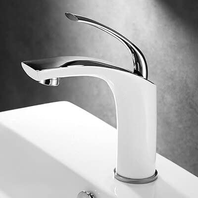 DPNABQOOQ Waschbecken Wasserhahn Gold und Weiß Bad Mischbatterie Waschtisch Wasserhahn Messing Waschbecken Wasserhahn Heißen und Kalten Waschbecken Wasserhahn Neu von DPNABQOOQ