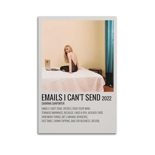 Sabrina Carpenter Emails I Can't SendArtist Album Cover Poster Leinwand Gemälde Poster Ölgemälde Druck Poster Kunstalbum Home Painting Wohnzimmer Dekoration Leinwand Art Deco Wanddekoration 40,6 x 61 von DPQICHH
