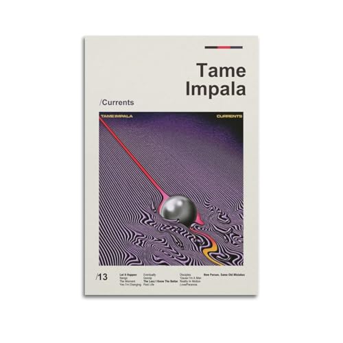 Tame Impala Currents Künstleralbum Cover Poster Leinwand Gemälde Poster Ölgemälde Druck Poster Kunstalbum Home Painting Wohnzimmer Dekoration Leinwand Art Deco Wanddekoration 30 x 45 cm Unframe von anfei