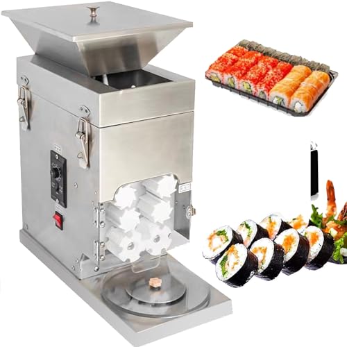 DPQYJPP Kommerzielle Sushi-Maschine, automatischer 5L Reisbällchenhersteller aus Edelstahl, 1800Stück/Stunde DIY abnehmbare Sushi-Formmaschine, leicht zu reinigen von DPQYJPP