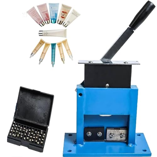 DPQYJPP Manuelle Aluminium-Laminat-Tubenversiegelung, kleine Rohrendversiegelungsmaschine, Datumsbuchstaben-Kodierer, für Kosmetik/Medizin/Lebensmittel,+Codeprinter von DPQYJPP