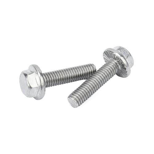 304 Edelstahlschrauben, 1/10 Stück 304 Edelstahl GB5789 Sechskantkopf mit gezähnter Flanschschraube M5 M6 M8 M10 M12 Sechskantschraube mit Unterlegscheibe(40mm M8 (5pcs)) von DPSQQ