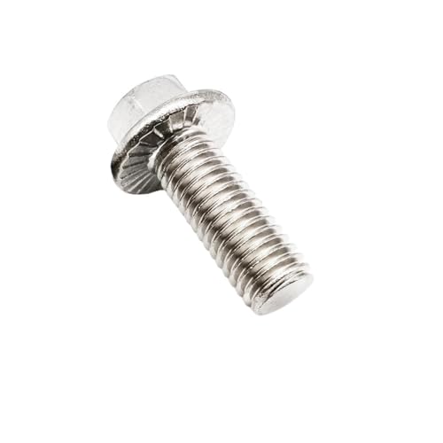 304 Edelstahlschrauben, 1/10X M5 M6 M8 M10 M12 304 Edelstahl metrisches Gewinde GB5787 Sechskantkopf mit gezähnter Flanschschraube Sechskantschraube(10pcs M8 25mm) von DPSQQ