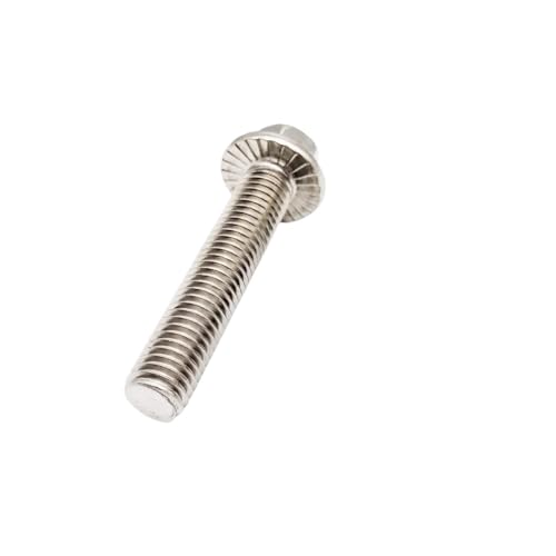 304 Edelstahlschrauben, M4 M5 M6 M8 M10 M12 304 Edelstahl metrisches Gewinde GB5787 Sechskantkopf mit gezähnter Flanschschraube Sechskantschraube mit Unterlegscheibe(M5x20mm 10pcs) von DPSQQ