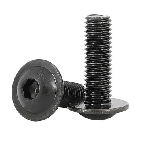 304 Edelstahlschrauben, selbstschneidende Schrauben, 10 Stück/Los M3 M4 M5 M6 M8 M10 Innensechskant-Flanschkopfschrauben, 10.9 schwarze Inbusschrauben, Länge 6 mm bis 40 mm(25mmx 10pcs M8) von DPSQQ