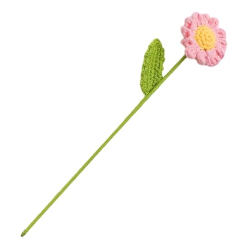 DPSQQ Häkelblumen, gestrickte Blumen, DIY-Strickstrauß, Handgestrickte Kunstblumen, Strickblumen, Zuhause, Hochzeit, Party, Tisch, Häkelblumenstrauß, gestrickte Blumen (Rosa)(Pink) von DPSQQ