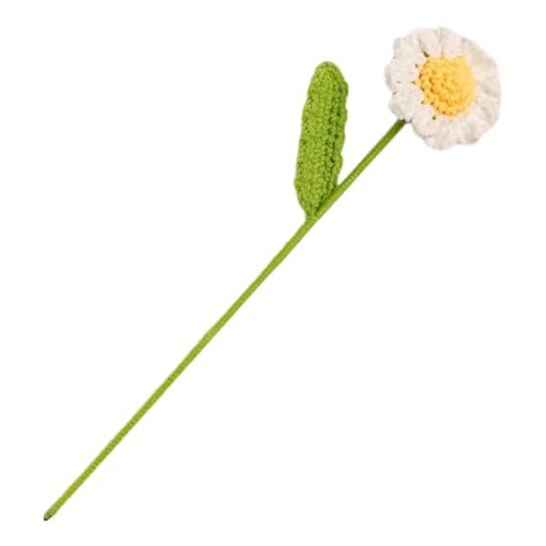 DPSQQ Häkelblumen, gestrickte Blumen, DIY-Strickstrauß, Handgestrickte Kunstblumen, Strickblumen, Zuhause, Hochzeit, Party, Tisch, Häkelblumenstrauß, gestrickte Blumen (Rosa)(White) von DPSQQ