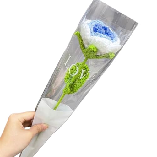 DPSQQ Häkelblumen, gestrickte Blumen, DIY-Strickstrauß, Rosenblumenstrauß, Handgestrickte Kunstblumen, Strickblumen, Heimtisch, Häkelblumenstrauß, gestrickte Blumen (1)(1) von DPSQQ