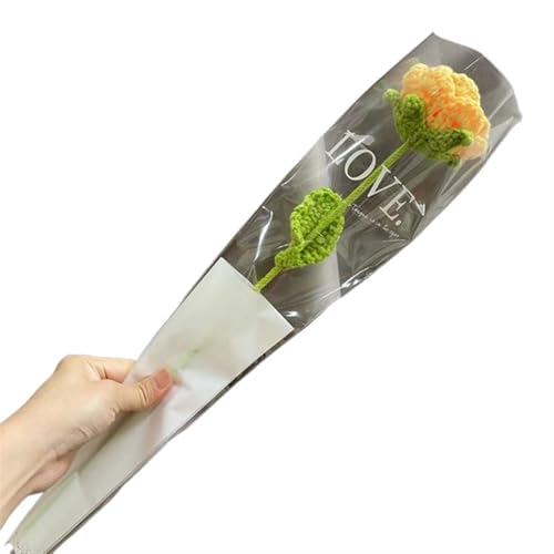 DPSQQ Häkelblumen, gestrickte Blumen, DIY-Strickstrauß, Rosenblumenstrauß, Handgestrickte Kunstblumen, Strickblumen, Heimtisch, Häkelblumenstrauß, gestrickte Blumen (1)(10) von DPSQQ
