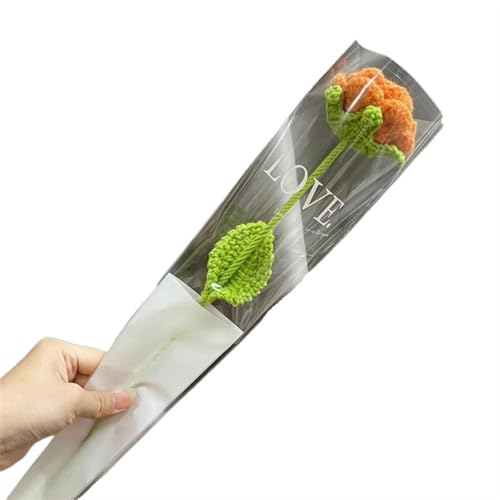 DPSQQ Häkelblumen, gestrickte Blumen, DIY-Strickstrauß, Rosenblumenstrauß, Handgestrickte Kunstblumen, Strickblumen, Heimtisch, Häkelblumenstrauß, gestrickte Blumen (1)(11) von DPSQQ