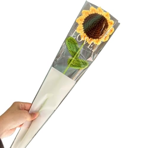DPSQQ Häkelblumen, gestrickte Blumen, DIY-Strickstrauß, Rosenblumenstrauß, Handgestrickte Kunstblumen, Strickblumen, Heimtisch, Häkelblumenstrauß, gestrickte Blumen (1)(14) von DPSQQ