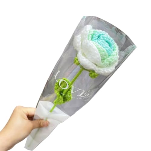 DPSQQ Häkelblumen, gestrickte Blumen, DIY-Strickstrauß, Rosenblumenstrauß, Handgestrickte Kunstblumen, Strickblumen, Heimtisch, Häkelblumenstrauß, gestrickte Blumen (1)(4) von DPSQQ