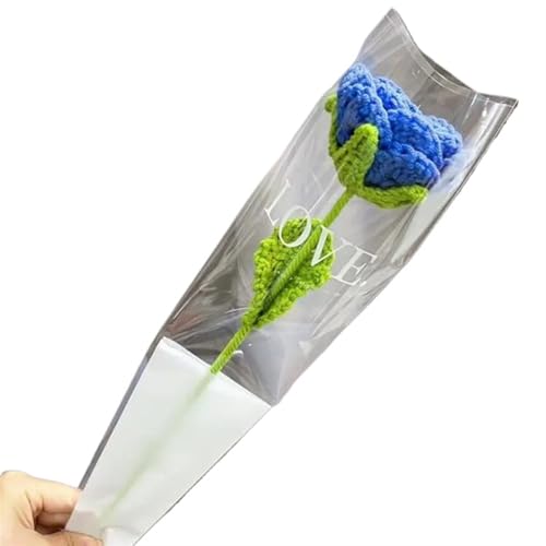 DPSQQ Häkelblumen, gestrickte Blumen, DIY-Strickstrauß, Rosenblumenstrauß, Handgestrickte Kunstblumen, Strickblumen, Heimtisch, Häkelblumenstrauß, gestrickte Blumen (1)(6) von DPSQQ