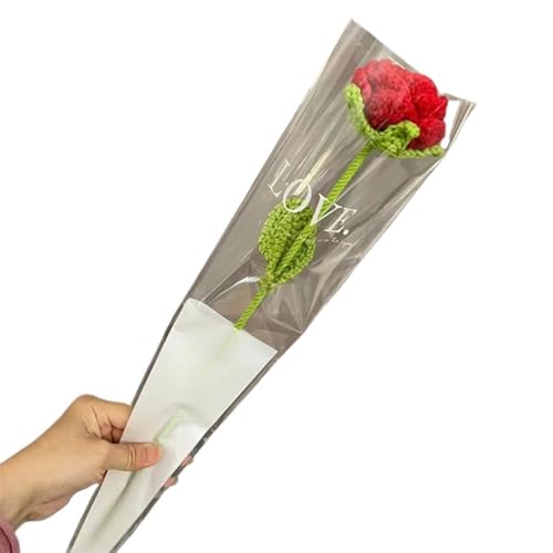 DPSQQ Häkelblumen, gestrickte Blumen, DIY-Strickstrauß, Rosenblumenstrauß, Handgestrickte Kunstblumen, Strickblumen, Heimtisch, Häkelblumenstrauß, gestrickte Blumen (1)(8) von DPSQQ