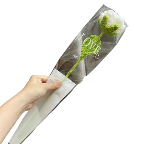 DPSQQ Häkelblumen, gestrickte Blumen, DIY-Strickstrauß, Rosenblumenstrauß, Handgestrickte Kunstblumen, Strickblumen, Heimtisch, Häkelblumenstrauß, gestrickte Blumen (1)(9) von DPSQQ