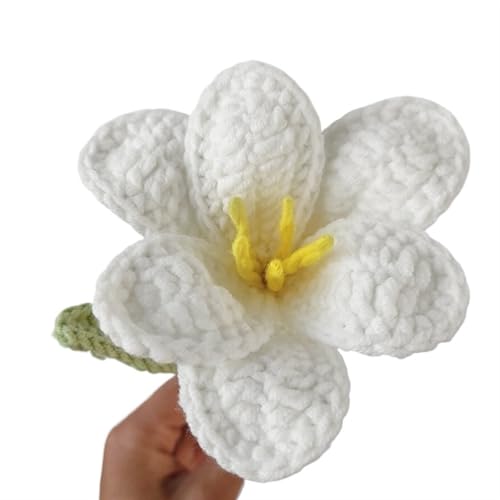DPSQQ Häkelblumen, gestrickte Blumen, Handgestrickte Blumen, künstliche Tulpen, Blumenstrauß, Baumwollgarn, gehäkelte Kunstblumen for Hochzeit, Zuhause, Tischdekoration, gestrickte Blumen (D)(B) von DPSQQ