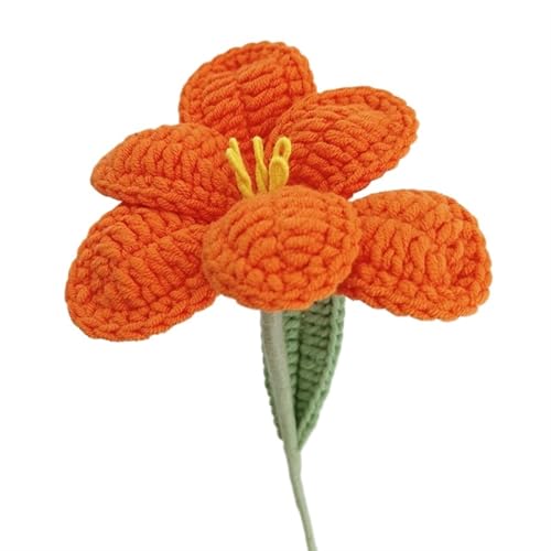 DPSQQ Häkelblumen, gestrickte Blumen, Handgestrickte Blumen, künstliche Tulpen, Blumenstrauß, Baumwollgarn, gehäkelte Kunstblumen for Hochzeit, Zuhause, Tischdekoration, gestrickte Blumen (D)(G) von DPSQQ