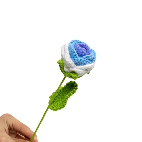DPSQQ Häkelblumen, gestrickte Blumen, Strickblumen, Rosen, Einzelstrauß, Simulationsblume, Heimdekoration, Hochzeit, Handgestrickte Häkelblumen, gestrickte Blumen (C, 1 Stück)(A,1PCS) von DPSQQ