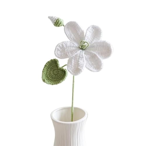 DPSQQ Häkelblumen, gestrickte Blumen, handgestrickter Lilienstrauß, handgefertigt, gehäkelt, künstliche Blumen, DIY, Hochzeit, Zuhause, Tischdekoration, handgefertigte gestrickte Blumen (E)(D) von DPSQQ
