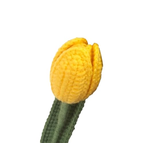 DPSQQ Häkelblumen, gestrickte Blumen, künstlicher Tulpenstrauß, handgefertigte Strickblumen for Heimdekoration, Wollgarn, Häkelblume for Vase, handgewebte Strickblumen (03)(4) von DPSQQ