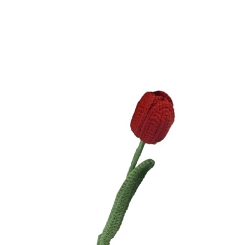 DPSQQ Häkelblumen, gestrickte Blumen, künstlicher Tulpenstrauß, handgefertigte Strickblumen for Heimdekoration, Wollgarn, Häkelblume for Vase, handgewebte Strickblumen (03)(5) von DPSQQ