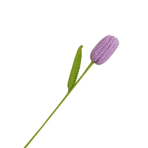 DPSQQ Häkelblumen, gestrickte Blumen, künstlicher Tulpenstrauß, handgefertigte Strickblumen for Heimdekoration, Wollgarn, Häkelblume for Vase, handgewebte Strickblumen (03)(6) von DPSQQ