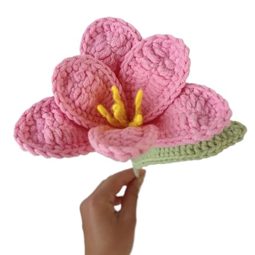 DPSQQ Häkelblumen, gestrickte Blumen, künstlicher Tulpenstrauß, handgefertigte Wolle, gestrickte Blumen, Häkelblumen, Pflanzen, Hausgarten, dekoratives Ornament, gestrickte Blumen (H)(A) von DPSQQ