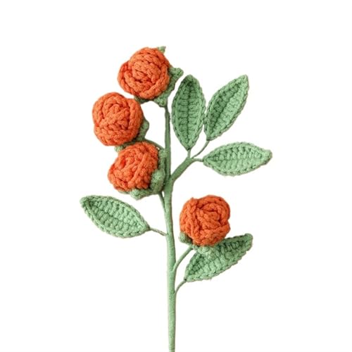 Häkelblumen, gestrickte Blumen, gehäkelte gestrickte Blumenrose, künstlicher Blumenstrauß, künstliche Blumen for Vase, Zuhause, Zimmer, Tischdekoration, Blumenarrangement, gestrickte Blumen (02) von DPSQQ