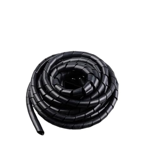 Spiralkabel-Wickelschlauch, Spiralkabel, 1 Stück, 18 Meter Innendurchmesser, 6 mm Spiralwickelbänder, Kabelgehäuse, Wickelrohr, Kabelhülsen, wickelt Kabel (schwarz)(Black) von DPSQQ