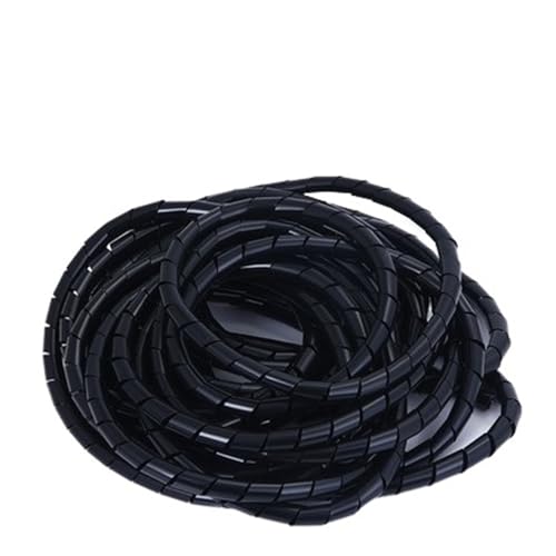 Spiralkabel-Wickelschlauch, Spiralkabel, 10 Meter Kabel, Spiralgehäuse, Spiralwickelband, Kabel, Schwarz, Weiß, 10 mm Innendurchmesser, Wickelrohr, umwickelt Kabel (Weiß)(Black) von DPSQQ