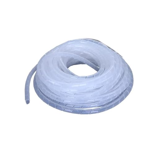 Spiralkabel-Wickelschlauch, Spiralkabel, 10 Meter Kabel, Spiralgehäuse, Spiralwickelband, Kabel, Schwarz, Weiß, 10 mm Innendurchmesser, Wickelrohr, umwickelt Kabel (Weiß)(White) von DPSQQ
