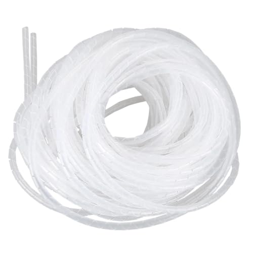 Spiralkabel-Wickelschlauch, Spiralkabel, 15 Meter Länge, Kabelmanager, Draht-Organizer, weiß, Außendurchmesser 6 mm, Spiralwickelband wickelt Kabel von DPSQQ