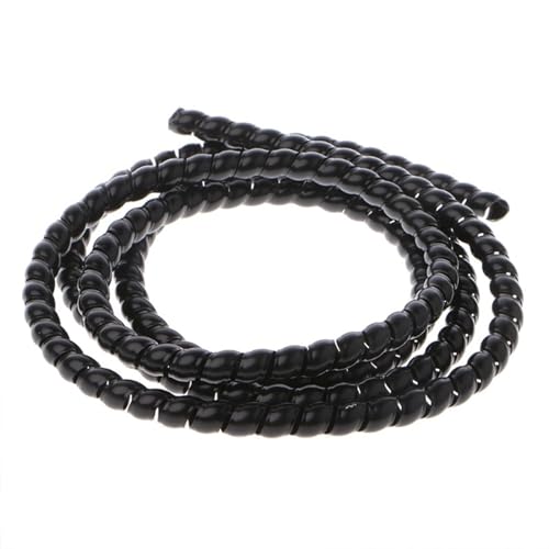 Spiralkabel-Wickelschlauch, Spiralkabel, 2 Meter PP-Spiralwickelbänder, 10 mm Außendurchmesser, Kabel-Ordnungswickel, Drahtmanagement-Organizer-Schlauch, wickelt Kabel (rot)(Black) von DPSQQ