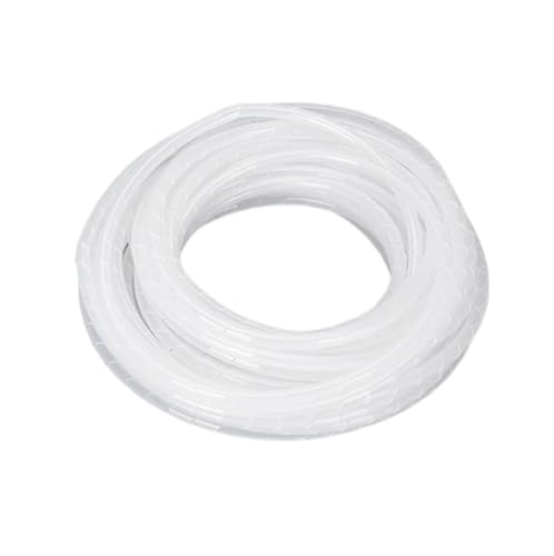 Spiralkabel-Wickelschlauch, Spiralkabel, 8 Meter Kabel-Spiralwickelband, Außendurchmesser 10 mm, Rohrdurchmesser, schwarz-weiß, Wickelkabelhülle, Spiralgehäuse, umwickelt Kabel (schwarz)(White) von DPSQQ