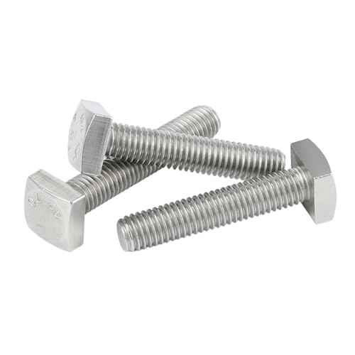 T-förmige Schraube, 1/5 Stück 304 Edelstahl Vierkantschrauben/-bolzen Gewindedurchmesser M5-M10 Länge 8-100 mm (Farbe: Silber, Größe: M8x70 (1 Stück))(M10x100(1Pcs)) von DPSQQ