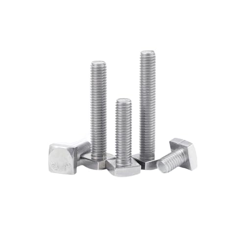 T-förmige Schraube, 2/10 Stück M4 M5 M6 M8 Länge = 8–80 mm 304 A2 Edelstahl Quadrat Foursquare Form Typ Kopf Maschinenschraube Bolzen (Farbe: 8 mm, Größe: 10 Stück M4)(30mm,2pcs M6) von DPSQQ