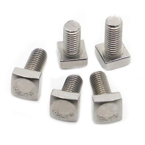 T-förmige Schraube, GB35 304 A2 Edelstahl Quadrat Vierkant Quadratische Form Typ Kopfschraube Bolzen M5 M6 M8 (Größe: 8 mm, Farbe: M8 2 Stück)(M6 5pcs,30mm) von DPSQQ