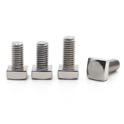T-förmige Schraube, M5 M6 M8 304 A2 Edelstahl Quadrat Vierkant Quadratische Form Typ Kopf Maschinenschraube Bolzen GB35 (Größe: 10 mm, Farbe: M6 5 Stück)(M8 2pcs,20mm) von DPSQQ
