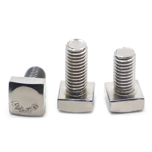 T-förmige Schraube, M5 M6 M8 GB35 304 A2-70 Edelstahl Flachquadrat Viereckig Quadratische Form Typ Kopf Maschinenschraube Bolzen (Größe: 8 mm, Farbe: M8 2 Stück)(M6 5pcs,25mm) von DPSQQ
